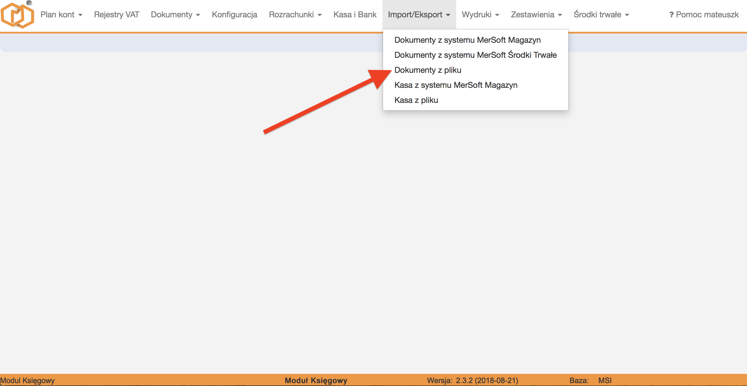 Import dokumentów merSoft FK, Meritus Systemy Informatyczne Sp. z o.o.